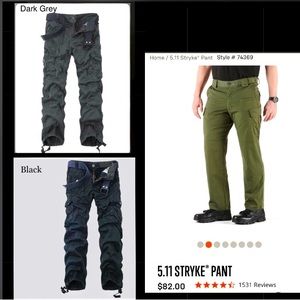3 Pair TOTAL of mens Pants size 36/32. 5.11 Stryke® & Ochenta TACTICAL PANTS.